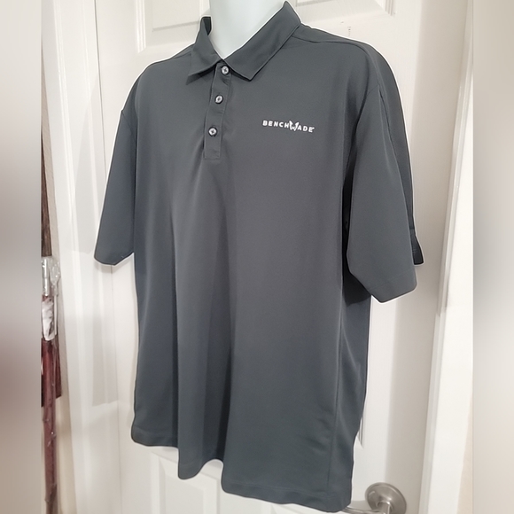 Nike Golf Dri-Fit Gray Polo Shirt "Benchmade" Short Sleeve Size XLarge - Picture 5 of 7